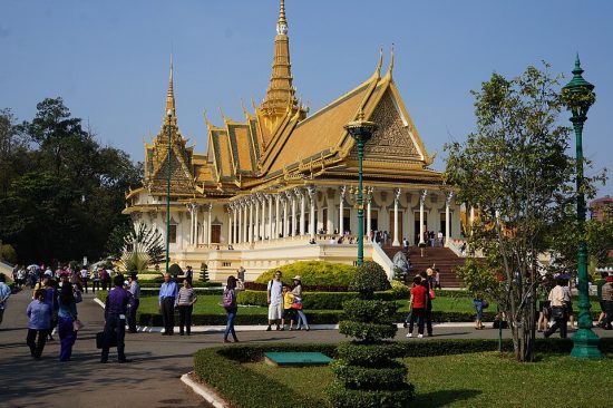 Throne Hall and gardens at the Royal Palace in Phnom Penh