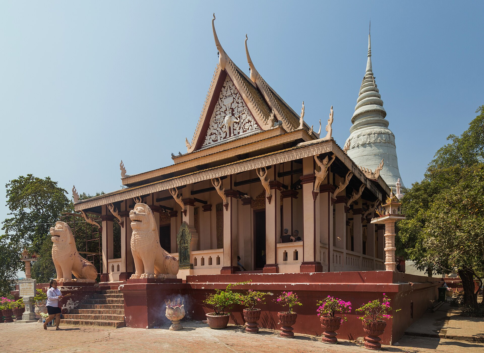 Main temple and stupa at Wat Phnom in Phnom Penh